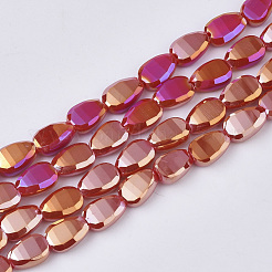 Electroplate Opaque Solid Color Glass Beads Strands&nbsp;EGLA-T020-02