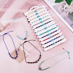 Adjustable Waxed Cord Braided Bead Bracelets&nbsp;BJEW-SZC0001-03B
