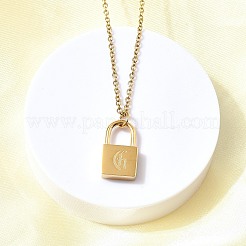 304 Stainless Steel Rolo Chain Pendant Necklaces&nbsp;NJEW-S444-01G-07