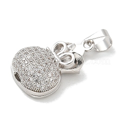 Rack Plating Brass Micro Pave Cubic Zirconia Pendants&nbsp;KK-L224-054P