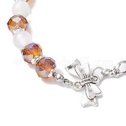 Faceted Rondelle Glass Link Bracelets&nbsp;AJEW-JB01220