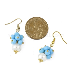 2 Pairs Round ABS Plastic Imitation Pearl Dangle Earrings&nbsp;EJEW-JE06757