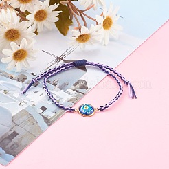 Adjustable Two Tone Nylon Thread Braided Bead Bracelets&nbsp;BJEW-JB05960