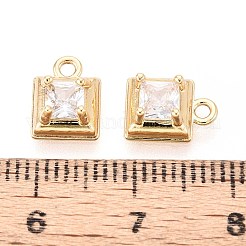 Brass Micro Pave Cubic Zirconia Pendants&nbsp;KK-T071-46G