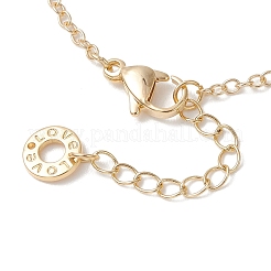 Brass Cubic Zirconia Beads Link Braceletsm Cable Chains Bracelets for Women&nbsp;BJEW-JB13050
