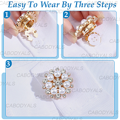 6Pcs Flower Alloy Plastic Cufflinks&nbsp;FIND-CY0001-65B