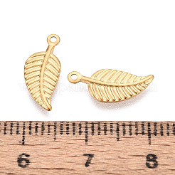 304 Stainless Steel Leaf Charms&nbsp;STAS-T072-46G