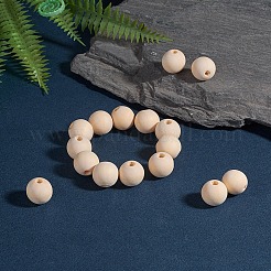 Natural Unfinished Wood Beads&nbsp;WOOD-S651-16mm-LF