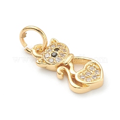 Brass Clear Cubic Zirconia Charms&nbsp;ZIRC-B010-04G