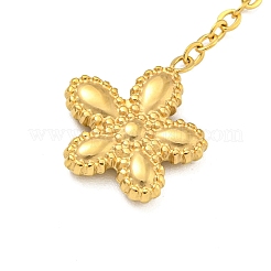 Brass Flower Tassel Pendant Necklaces&nbsp;NJEW-B115-02G
