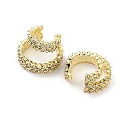 Brass Micro Pave Cubic Zirconia Cuff Earrings&nbsp;EJEW-I300-09G