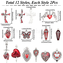 24Pcs 12 Styles Alloy Enamel Pendants&nbsp;ENAM-SC0005-62