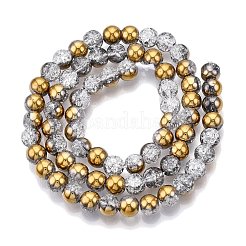Electroplated Crackle Glass Beads Strands&nbsp;X-EGLA-N014-6mm-04