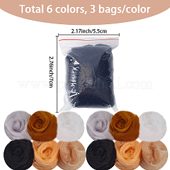 18Pcs 6 Colors DIY Wool Roving&nbsp;DIY-SP0005-70C