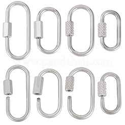 8Pcs 4 Styles 304 Stainless Steel Screw Carabiner Lock Charms&nbsp;STAS-TA0005-54