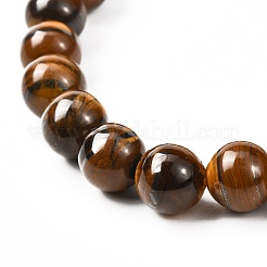 Natural Tiger Eye & Lava Rock & Synthetic Hematitie Beads Stretch Bracelet Set&nbsp;BJEW-JB07030