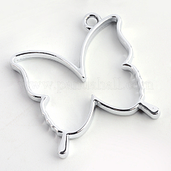 Rack Plating Alloy Butterfly Open Back Bezel Pendants&nbsp;PALLOY-S047-34D-FF
