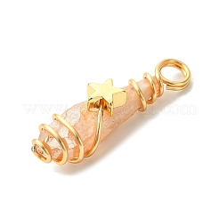 2Pcs Electroplated Natural Quartz Crystal Dyed Copper Wire Wrapped Pendants&nbsp;PALLOY-JF03173-01