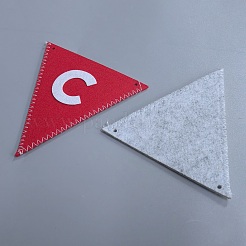 Merry Christmas Cloth Triangle Flag & Pompom Ball Banners&nbsp;DIY-WH0740-24