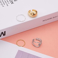 925 Sterling Silver Ball Chains Shape Open Cuff Ring for Women&nbsp;JR870A