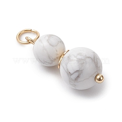 3Pcs 3 Styles Natural Quartz Crystal & Selenite & Howlite Round Beaded Pendants&nbsp;PALLOY-JF04701-06
