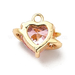 Brass Cubic Zirconia Charms&nbsp;KK-M233-10G-B