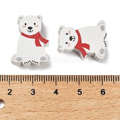 Christmas Printed Schima Wood Beads&nbsp;WOOD-G024-01B