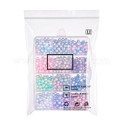 Rainbow ABS Plastic Imitation Pearl Beads&nbsp;OACR-YW0001-02B
