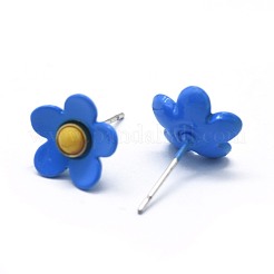 Spray Painted Brass Stud Earrings&nbsp;EJEW-F236-01D