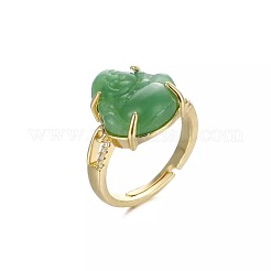 Brass & Resin Adjustable Finger Rings for Women&nbsp;FS-WG6D172-01