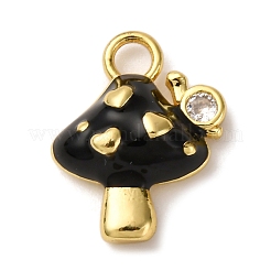 Brass Micro Pave Clear Cubic Zirconia Enamel Pendants&nbsp;KK-I276-26G