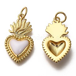 Golden Tone Brass Enamel Pendants&nbsp;KK-K750-01G-E