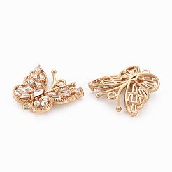 Brass Micro Pave Cubic Zirconia Links Connectors&nbsp;KK-R111-048-A