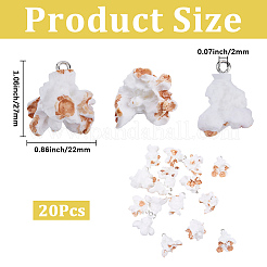 20Pcs Opaque Resin Popcorn Pendants&nbsp;RESI-SC0006-90