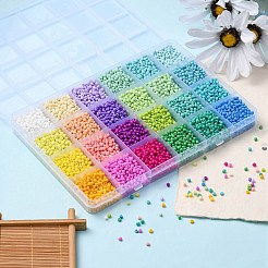 312G 24 Color 8/0 Baking Paint Glass Seed Beads&nbsp;SEED-YW0002-14
