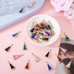36Pcs 6 Colors Zinc Alloy Glass Pendants&nbsp;ALRI-TA0001-36
