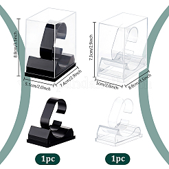 2Pcs 2 Colors Rectangle Plastic Single Watch Display Cases&nbsp;CON-PH0003-15