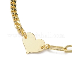 Brass Heart Link Bracelets&nbsp;BJEW-JB10394