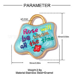 304 Stainless Steel Enamel Pendants&nbsp;STAS-OY014-28G