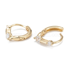 Sparkling Cubic Zirconia Huggie Hoop Earrings for Girl Women&nbsp;EJEW-H126-24G