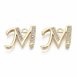 Brass Micro Pave Clear Cubic Zirconia Pendants&nbsp;KK-S360-053M-NF