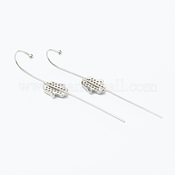 Brass Micro Pave Clear Cubic Zirconia Ear Wrap Crawler Hook Earrings&nbsp;EJEW-H125-01P