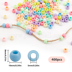 400Pcs Opaque Acrylic European Beads&nbsp;SACR-SP0001-01