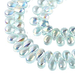 Electroplate Transparent Glass Beads Strands&nbsp;EGLA-N057-01A-02