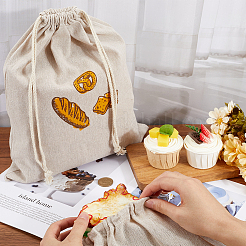 2Pcs Linen Bread Print Pouches&nbsp;AJEW-CP0003-81A