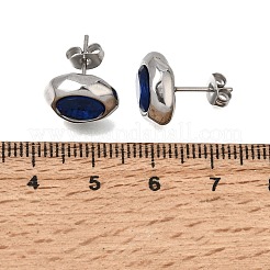 6 Pairs 304 Stainless Steel Pave Cubic Zirconia Stud Earrings&nbsp;SA-CBADCF0-04GP-02