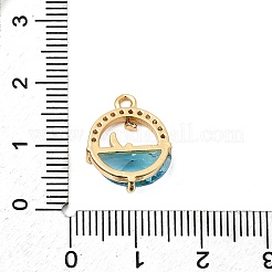 Brass Micro Pave Cubic Zirconia Pendants&nbsp;KK-F916-25G