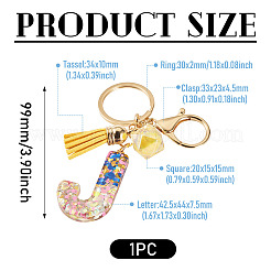 Alloy Resin Polygon Keychains&nbsp;KEYC-TADJ0002-03G-J