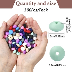 100Pcs 10 Colors Food Grade Eco-Friendly Silicone Beads&nbsp;SIL-YW0001-84