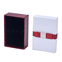 Kraft Cotton Filled Rectangle Cardboard Jewelry Set Boxes with Bowknot&nbsp;X-CBOX-N006-03